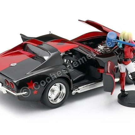Jada 1:24 1969 Corvette con figura de Harley Quinn
