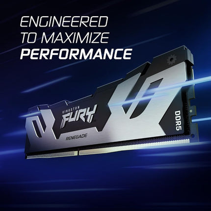 Kingston Fury Renegade Silver 16GB 6400MT/s DDR5 CL32 DIMM Desktop Memory Single Module | Intel XMP 3.0 | Overclocking Stability | KF564C32RS-16