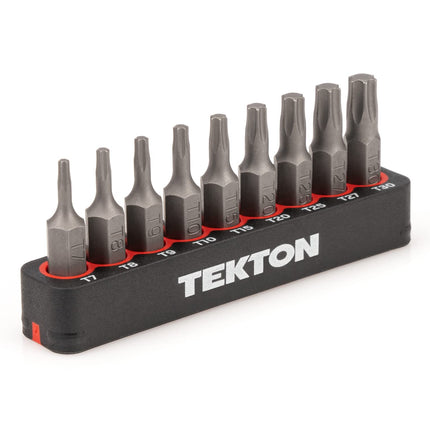 TEKTON 1/4 Inch Star Bit Set with Rail, 9-Piece (T
