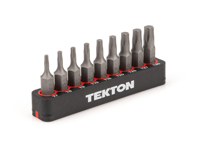 TEKTON 1/4 Inch Star Bit Set with Rail, 9-Piece (T