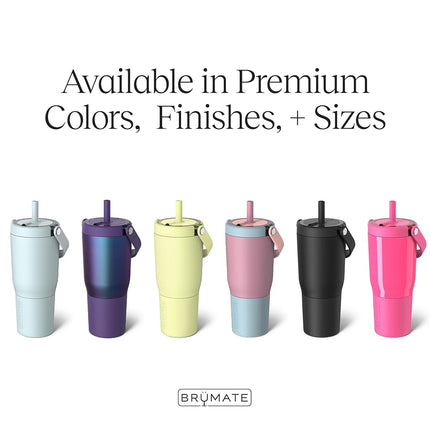 BrüMate Resa 25oz 100% Leakproof Travel Tumbler with Handle & Straw | Flexible SoftSip Straw | Silicone Sleeve for Durability | Stainless Steel | Cup Holder & Travel Friendly | (Lilac Dusk)
