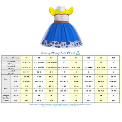 Dressy Daisy Cowgirl Tulle Dress for Toddler Girls Halloween Fancy Party Costume Summer Outfits with Headband Size 4 Blue