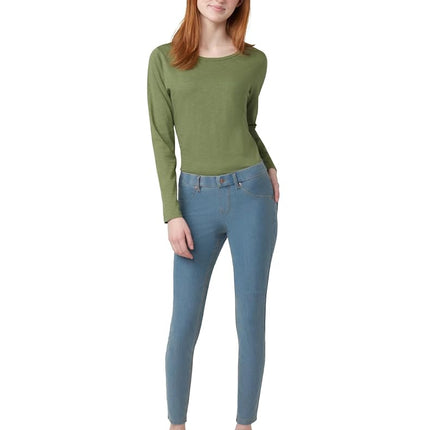 HUE Women's Essential Denim Leggings, Stone Acid Wash, 3X