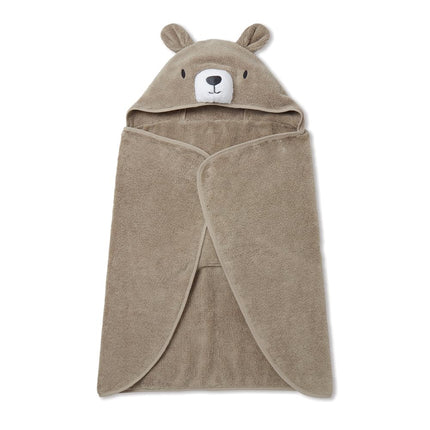 MORI Hooded Bear Towel in Organic Cotton, Taupe On