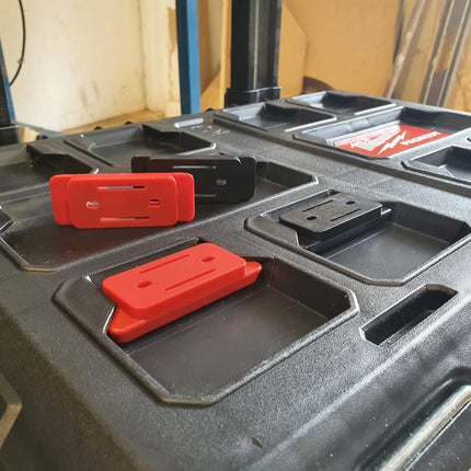 StealthMounts Mounting Feet for Milwaukee Packout System (Red) - 8 Pack