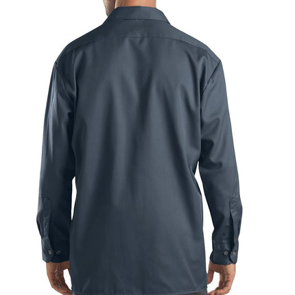 Chemise de travail Dickies à manches longues pour homme grandes tailles, bleue, XXL