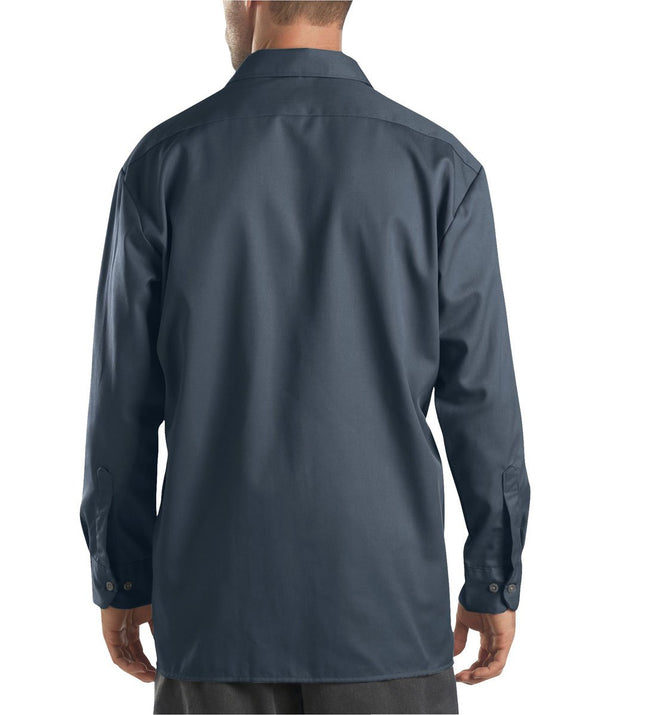 Camisa de trabajo Dickies de manga larga para hombre, tallas grandes, azul, XXL