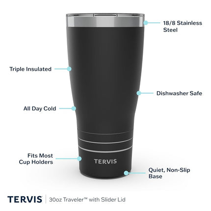 Gobelet de voyage isotherme Tervis Traveler Skeleton Dance à triple paroi, garde les boissons froides et chaudes, 887 ml, acier inoxydable