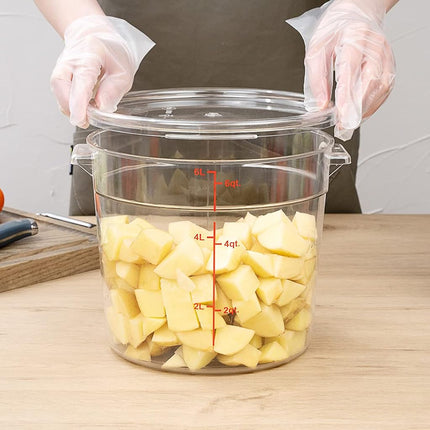 Restaurantware LID ONLY: Met Lux Lid for 6 and 8 Quart Food Storage Containers, 1 Round Lids for Storage Containers - Airtight Seal, Clear Plastic Lid for Food Prep, Containers Sold Separately