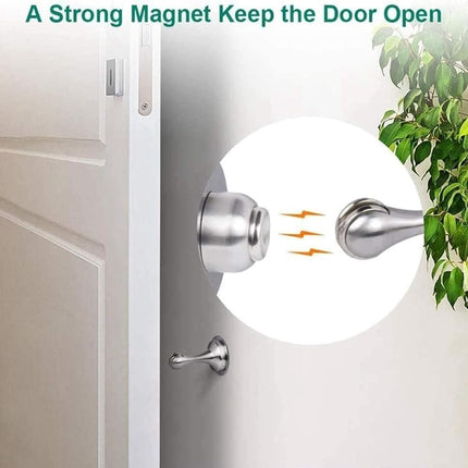 Magnetic Door Stop, 6 Pack Stainless Steel Door Stopper Magnetic Doorstop Catch Brushed Heavy Duty Floor Soft Doors Holder, Magnetic Chrome Wall Protector, Silver