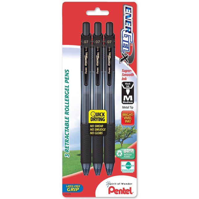 Pentel EnerGel-X Retractable Liquid Gel Pen, 0.7mm