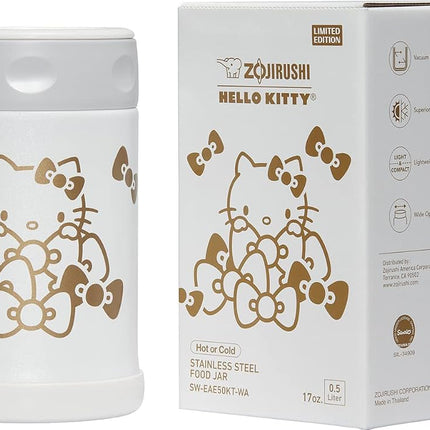Zojirushi SW-EAE50KTWA Stainless Steel Food Jar, 17-Ounce, Hello Kitty Collection White