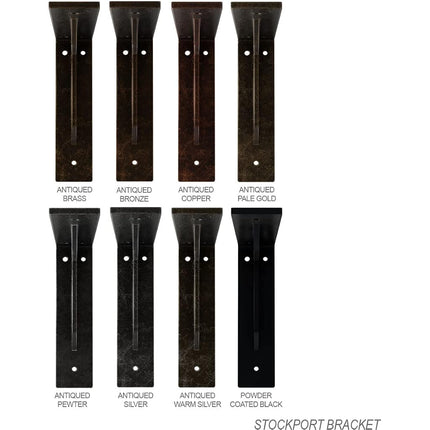 Ekena Millwork BKTM02X14X14STHSV Steel Bracket Stockport, 2"W x 14"D x 14"H, Hammered Silver