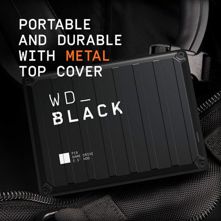 WD_Black P10 6TB Game Drive, Portable External Hard Drive, Speeds Up to 130 MB/s, Works With Console, PC, Playstation, Xbox, Save Up to 125 games, Portable Game Drive, Black
