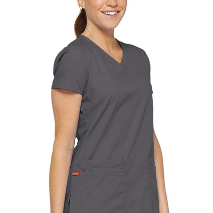Dickies Women's EDS Signature Scrubs Jr. Fit V-Neck Top - Gray - XX-Large