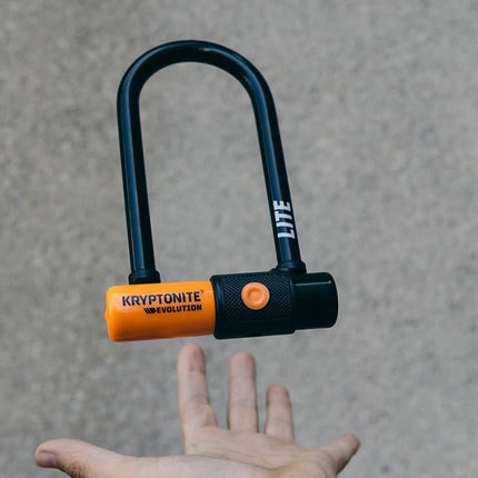 Kryptonite Evolution Lite Mini-6 Bike U-Lock, Lightweight Anti-Theft Bicycle U Lock, 11mm Steel Shackle with Keys, High Security Lock for Bicycles Scooters