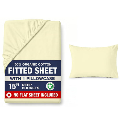 Lane Linen - Fitted Sheet Set - 100% Organic Cotto