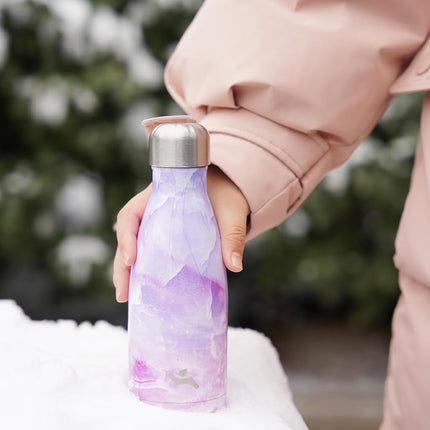 Konokyo Insulated Water Bottles,17 oz Double Wall Stainless Steel Vacumm Metal Flask for Sports Travel,Marble Dawn