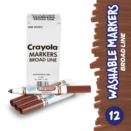 Crayola Rotuladores lavables a granel de 12 unidades, color marrón