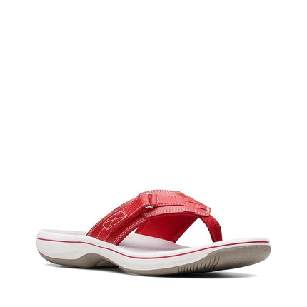 Clarks Women's Breeze Sea Flip Flop, New Red Synthetic, 7.5 UK M