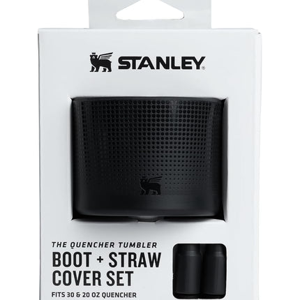 STANLEY Quencher Boot and Straw Cover Cap | Anti-Slip Silicone Protector for 40 oz Tumbler with Handle | Accessory Set for Stainless Steel Drinking Cup | Black