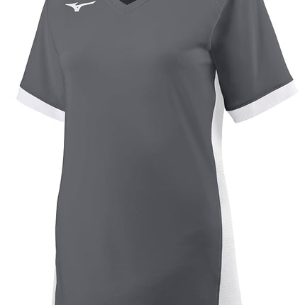 Mizuno Youth Girl's Spike Short Sleeve Volleyball Jersey, Shade-White, Large