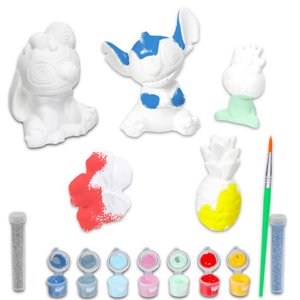 Set de Figuras de Disney Stitch para Pintar para Niños - Paquete con Set de Pintura DIY con Lilo y Stitch Más Pegatinas, Más | Pinta Tus Propias Figuras de Stitch para Niñas