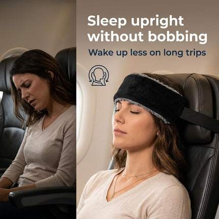 SeatSleeper The Travel Pillow Alternative That Stops Head Bobbing – Airplane Head Straps and Car Head Support Band Great on Travel Upright – Super Comfy Head & Neck Support – Small & Compact