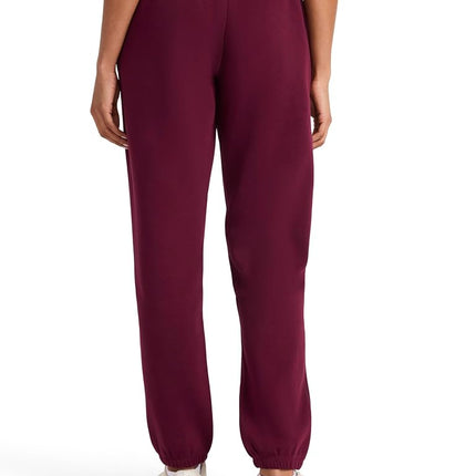 Reebok Women's Rhinestone Jogger, Standard Fit, 30 Inch Inseam, Midweight Cotton-Poly Fabric Tracksuit Bottoms, Black (Black Cherry), M