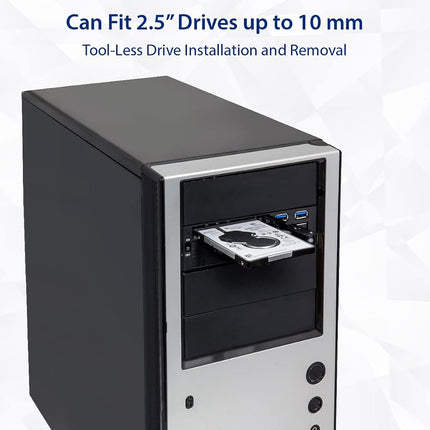 Syba 5.25" Bay Tray Less Mobile Rack for 3.5" and 2.5" Sata III HDD with Extra 2 Port USB 3.0 - SY-MRA55006