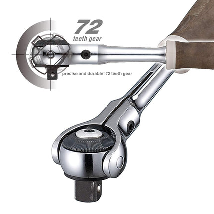 VESSEL 3/8" Swivel Head Ratchet Socket Wrench - Wood-Compo HRH3-SW Grip