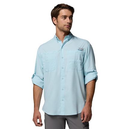 Columbia Men's PFG Tamiami II Long Sleeve Fishing Shirt, Marine Light, XL Tall