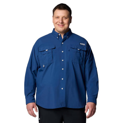 Camisa de manga larga Bahama II PFG descontinuada para hombre Columbia, Carbon, 5X Tall