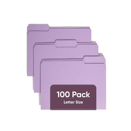 Smead Coloured Lever Arch Files 1/3 Cut Tab Letter Size Lavender 100 per Box (12443) (Pack of 1)