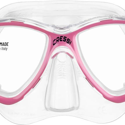 Cressi Perla Jr Snorkelling & Apnea Maske, Transparent/Rosa, Einheitsgröße, Junior Unisex