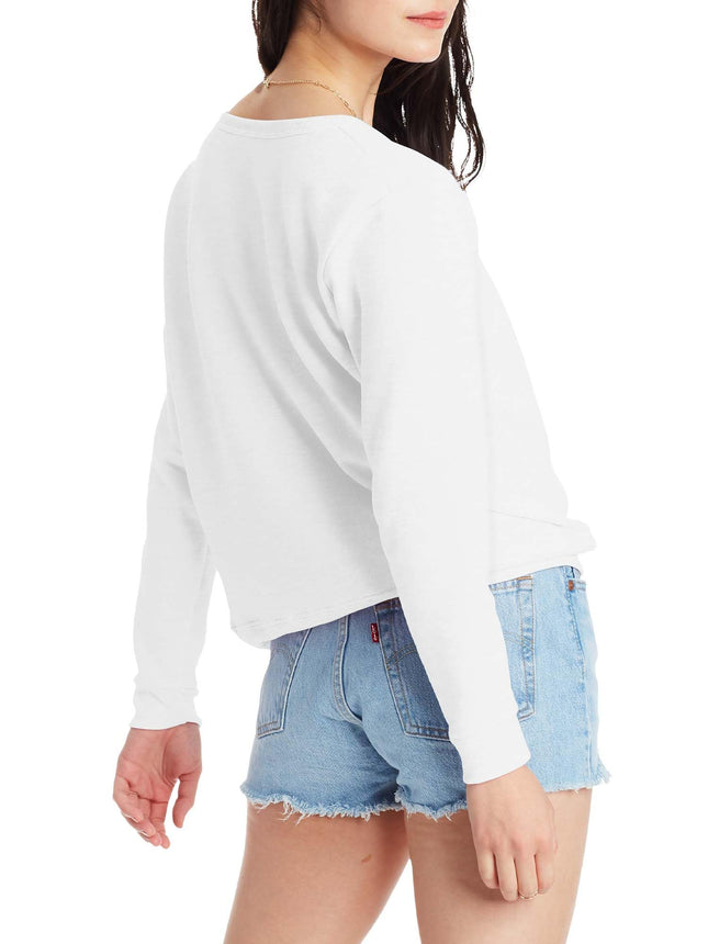 Hanes Womens EcoSmart Crewneck Fleece Sweatshirt, 2XL, White