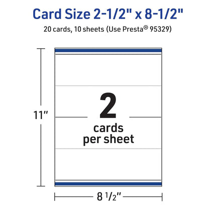 Avery Printable Rectangle Tent Cards, Sure Feed Technology, 2.5" x 8.5", Glossy White Carstock, Laser/Inkjet, 20 Total, Great for Table Talkers, Promotional Signs, Instructional Signs, and More