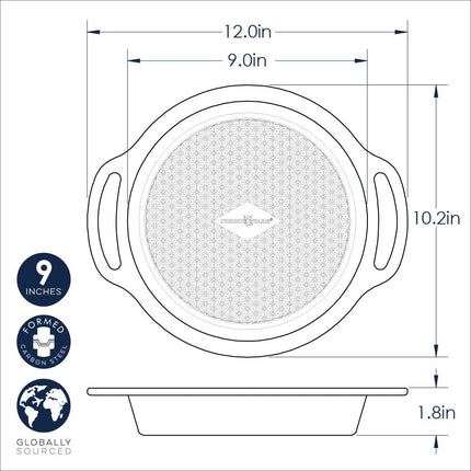 Nordic Ware Round Pan, Carbon Steel, Light Champagne, 9"