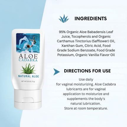Aloe Cadabra Organic Lubricant, Natural, 2.5 Ounce