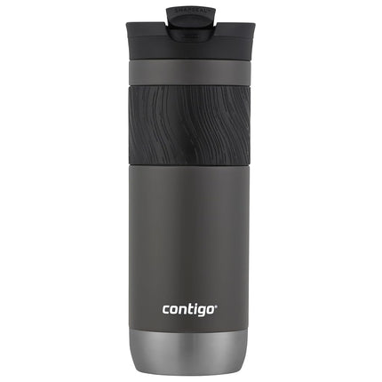 Contigo SnapSeal Insulated Stainless Steel Travel Mug with Grip, 20oz, Sake Grey