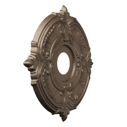 Ekena Millwork CMP16ATGLG Attica Thermoformed PVC Ceiling Medallion (Fits Canopies up to 5 5/8"), 16"OD x 3 1/2"ID x 1"P, UltraCover Satin London Grey