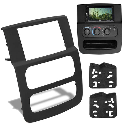 Kit de tablero estéreo doble DIN de alta calidad ECOTRIC, compatible con camionetas Dodge Ram 1500 2500 3500 2002-2005, negro, sin arnés de cableado