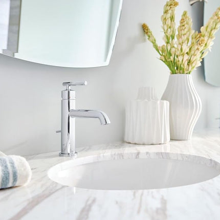 Moen 6145 Gibson One-Handle Single Hole Modern Bathroom Sink Faucet with Optional Deckplate, Chrome