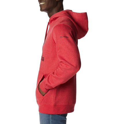 Columbia Sudadera con capucha Trek para hombre, color rojo Mountain Red Heather/CSC Stacked Logo, talla pequeña