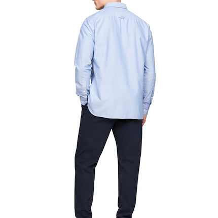 Tommy Hilfiger Short Sleeve Oxford Regular Fit, Men's Button Down Shirts, Shirt Blue, S