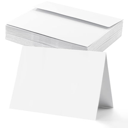 VANRA White Blank Greeting Cards with Envelopes 12