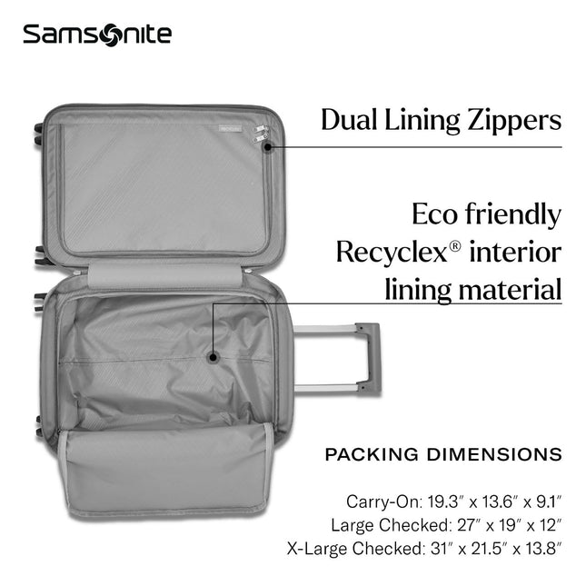 Samsonite Uplift Hardside, Silver Shimmer, Equipaje de mano de 19 pulgadas, Uplift Hardside