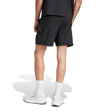 adidas Men's Essentials Small Logo Cargo Chelsea Shorts, Black/White, X-Large Tall