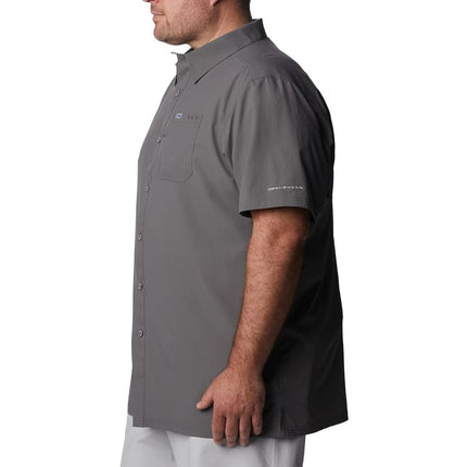 Columbia Men's Slack Tide Camp Shirt, Short Sleeve Shirt, City Grey, Small