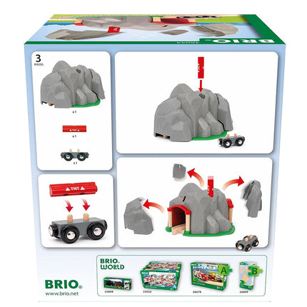 BRIO World Exploding Train Track Tunnel for Kids Age 3 Years Up - Wooden Railway Accessories and Add Ons